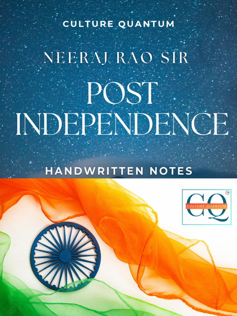 NEERAJ RAO SIR - Post Independence Handwritten Notes - 2 | PDF