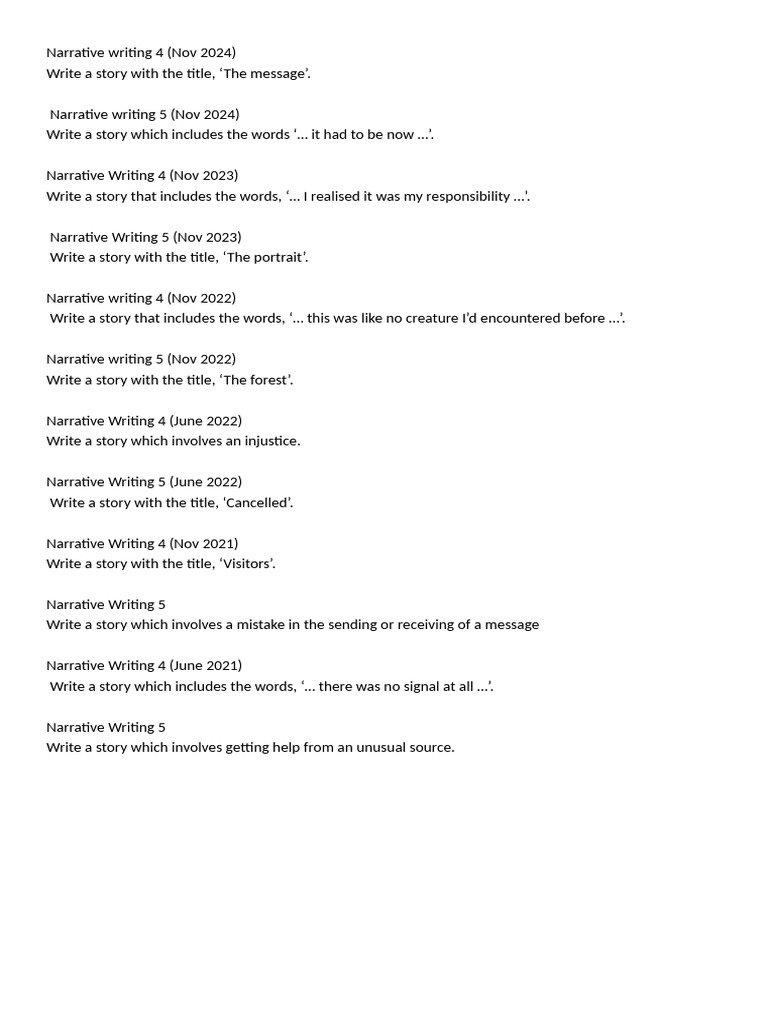 Writing Prompts | PDF