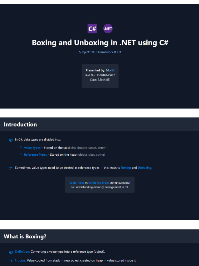 Mohit .Net (Presentation) | PDF
