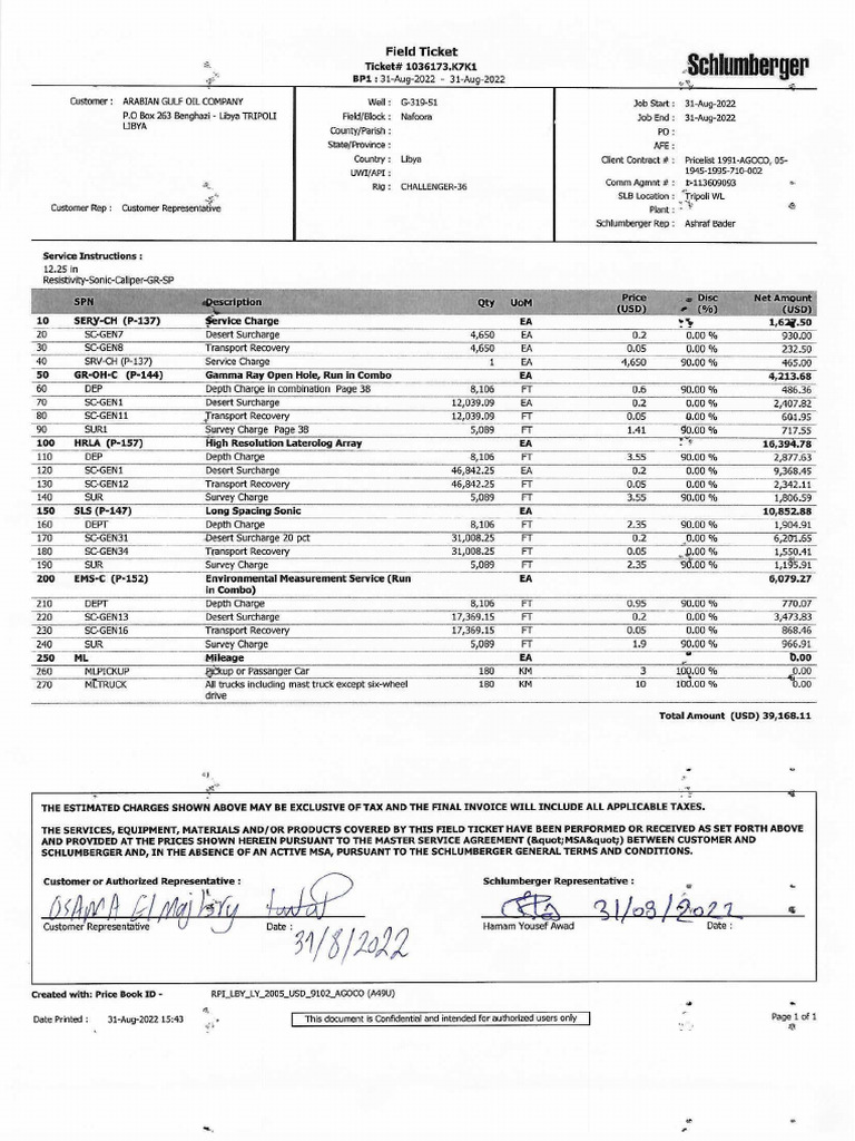 Scan Schlumberger Report | PDF