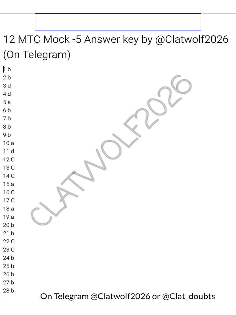12 MTC Mock-5 (AK) - CLAT 2026 | PDF