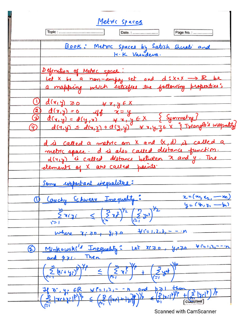 Metric Notes | PDF
