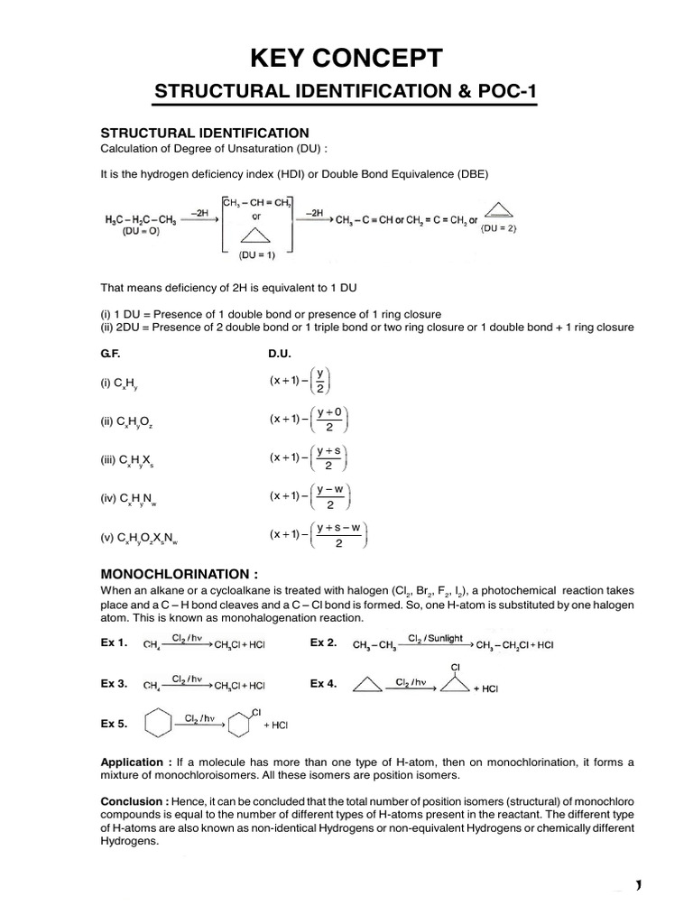 Key Concept: Structural Identification & Poc-1 | PDF | Alkene | Isomer