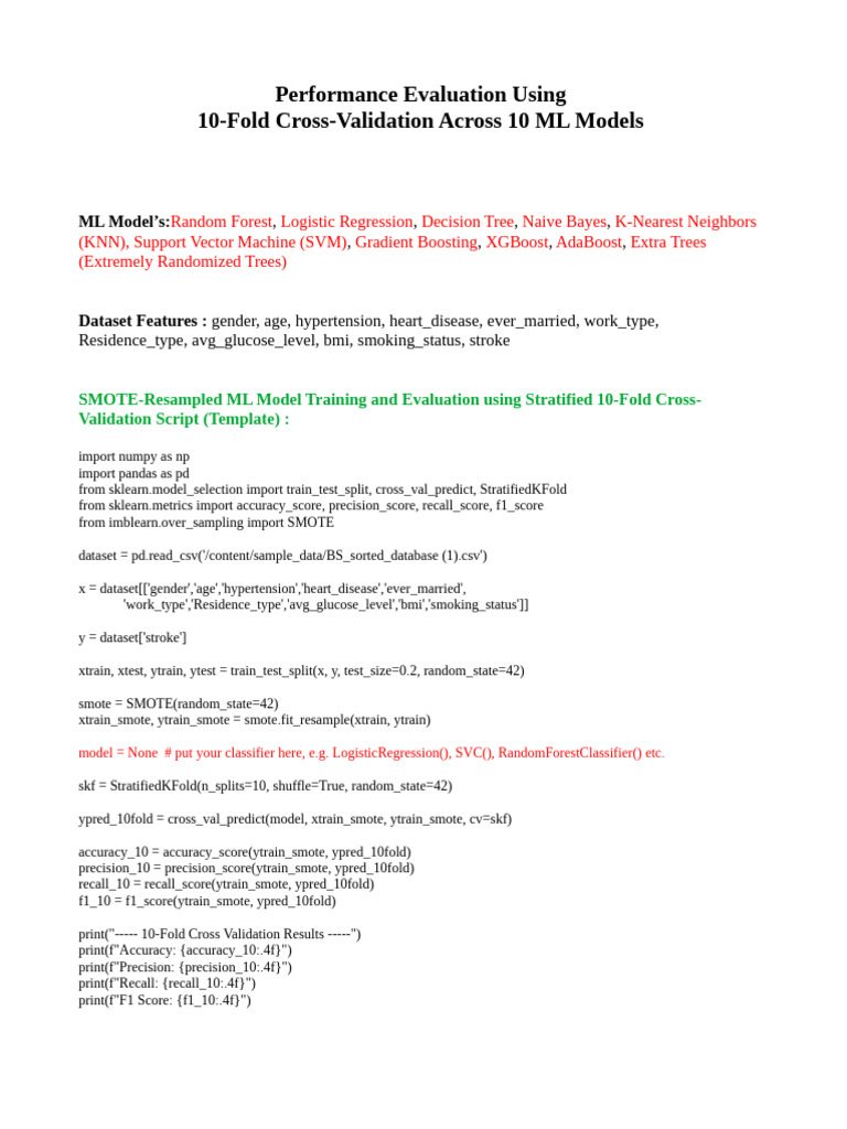 10 Foldcvonrawdataon 10 Model | PDF | Sensitivity And Specificity ...