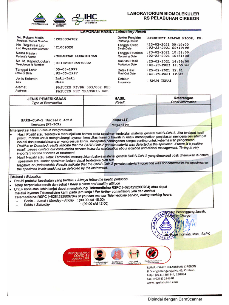 Hasil PCR Test | PDF