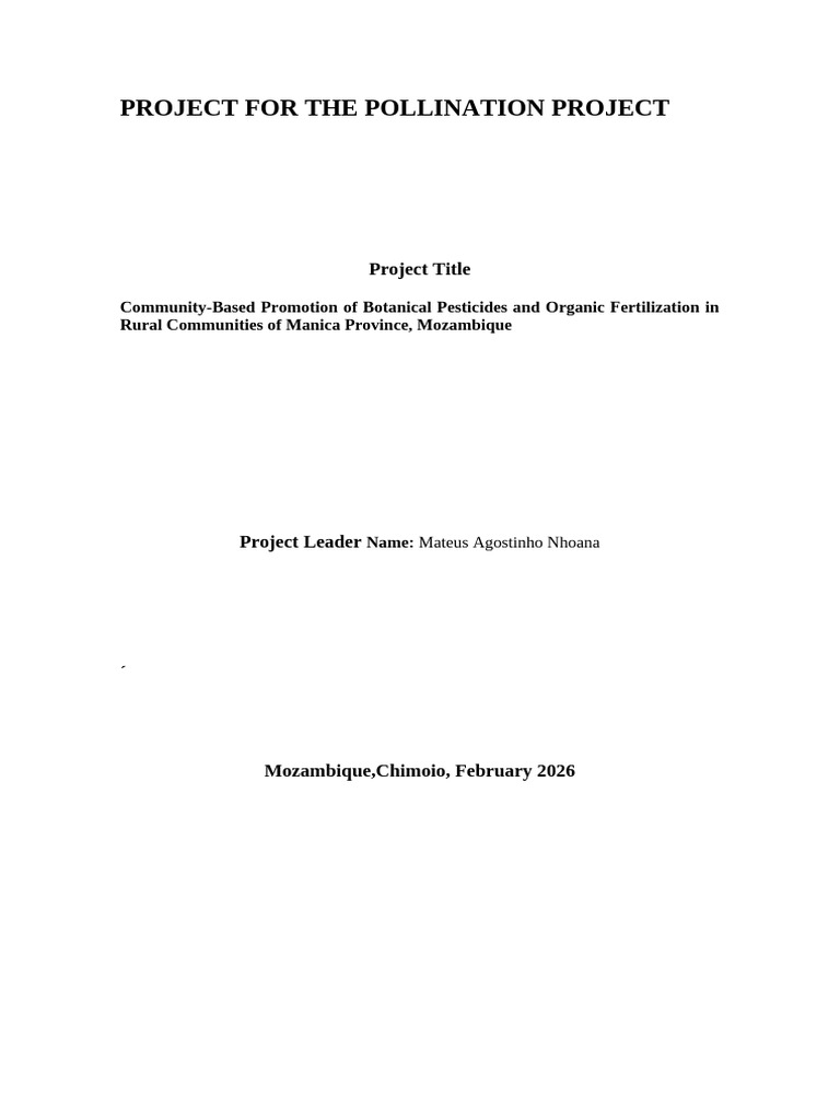 Project For The Pollination Project | PDF | Agriculture | Pesticide