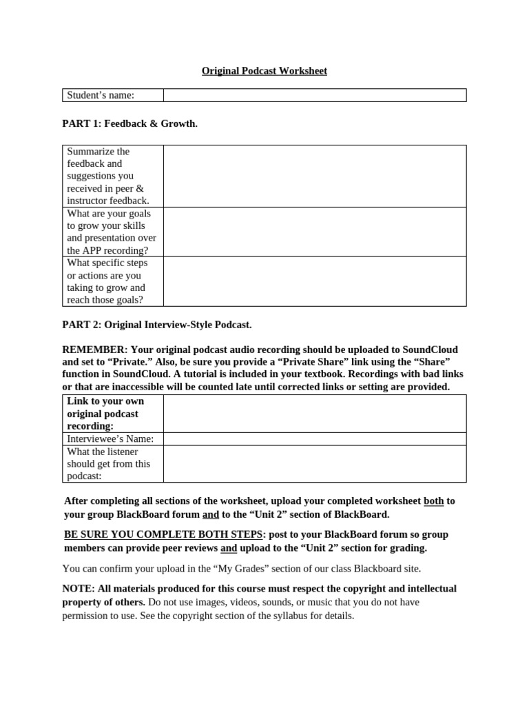 Original Podcast Worksheet v020414 | PDF