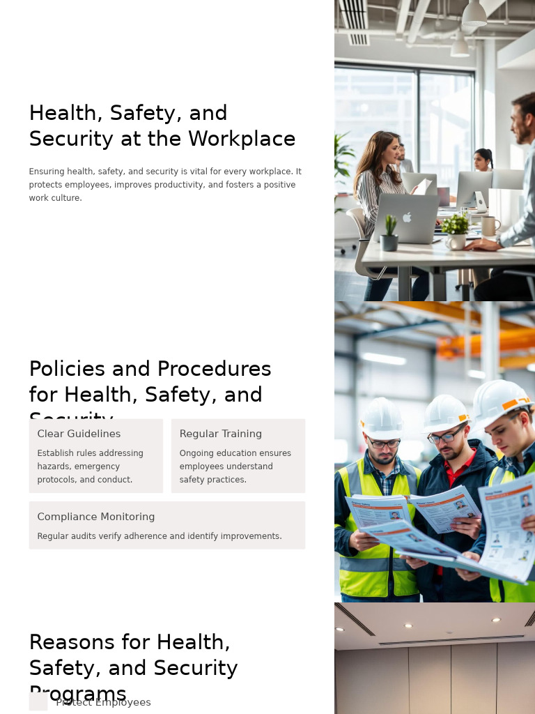 Health Safety and Security at The Workplace | PDF | Hazards | Safety