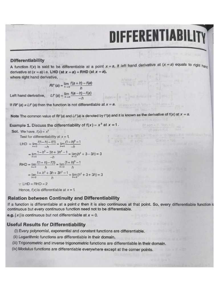 Chap-7 Differentiability | PDF