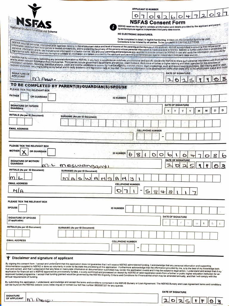 NSFAS NATHASHIA | PDF