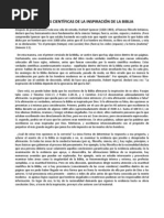EVIDENCIAS CIENTÍFICAS DE LA INSPIRACIÓN DE LA BIBLIA