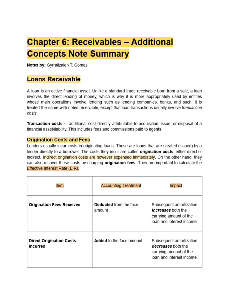Chapter 6 - Receivables - Additional Concepts | PDF | Loans | Credit