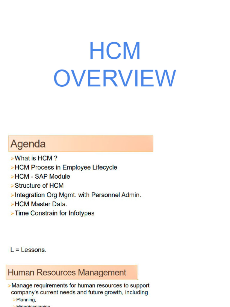HCM Overview | PDF