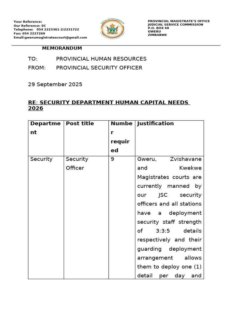 request for additional staff | PDF