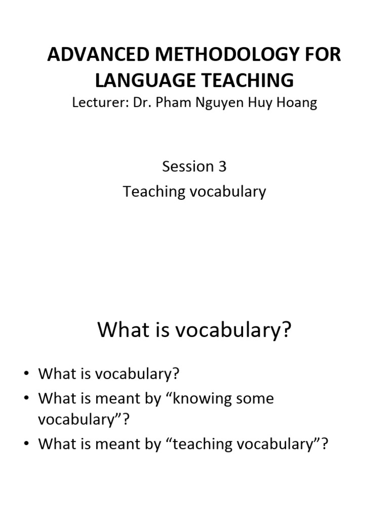 AM ELT Session 3 Teaching Vocabulary | PDF | Vocabulary | Cultural ...