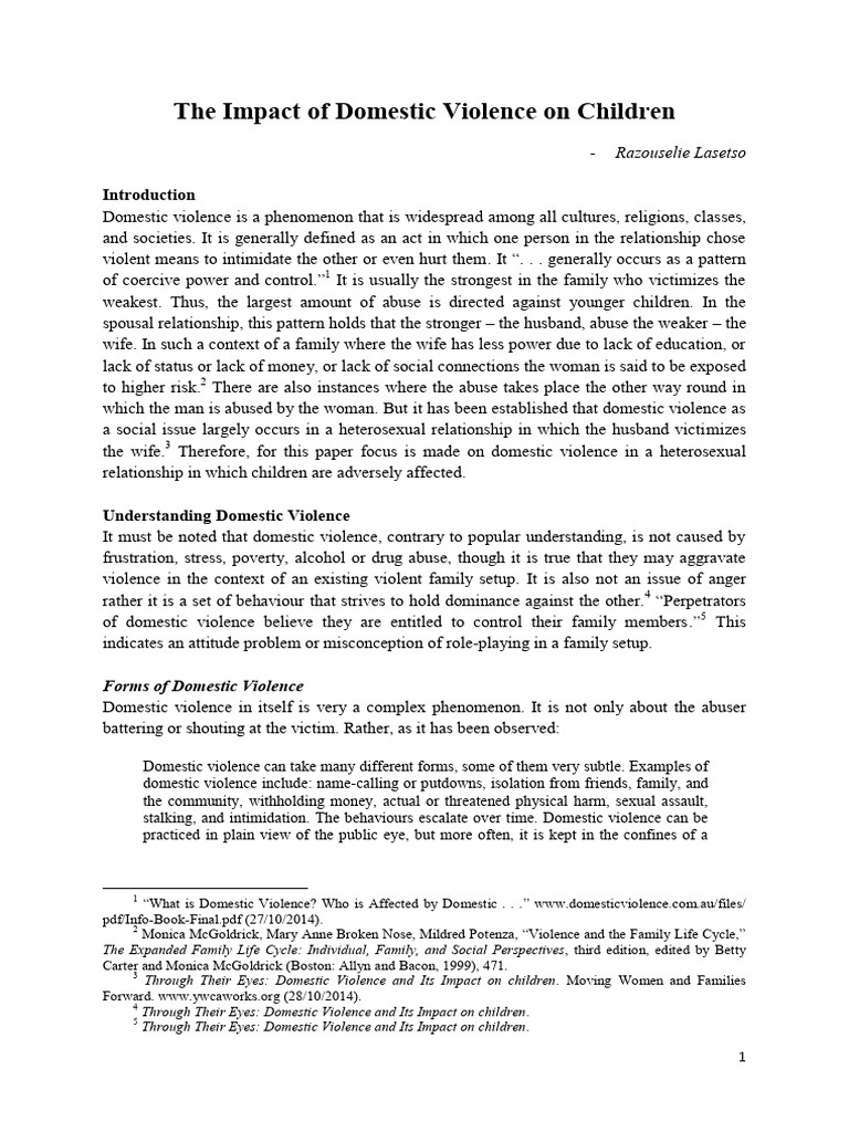 Impact of DV On Children - Razou | PDF | Domestic Violence | Violence