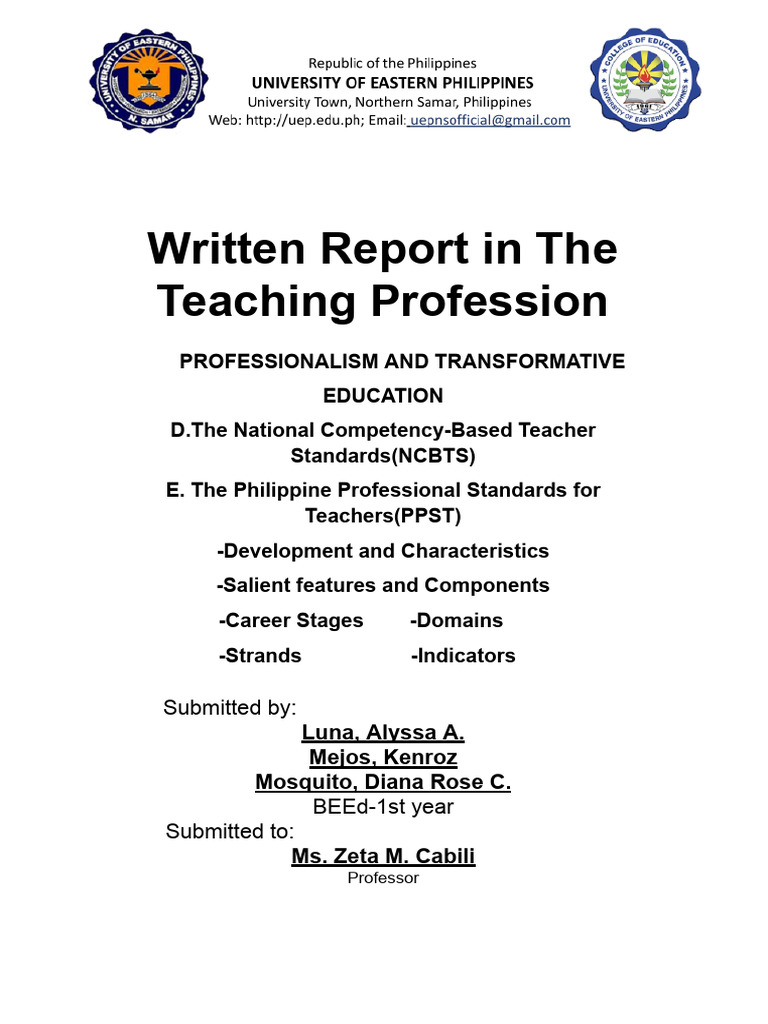 The Teaching Profession Report 1 1 | PDF | Teachers | Curriculum