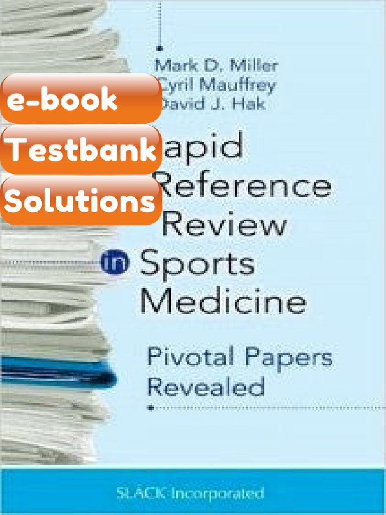 Testbank Rapid Reference Review in Sports Medicine Pivotal Papers ...