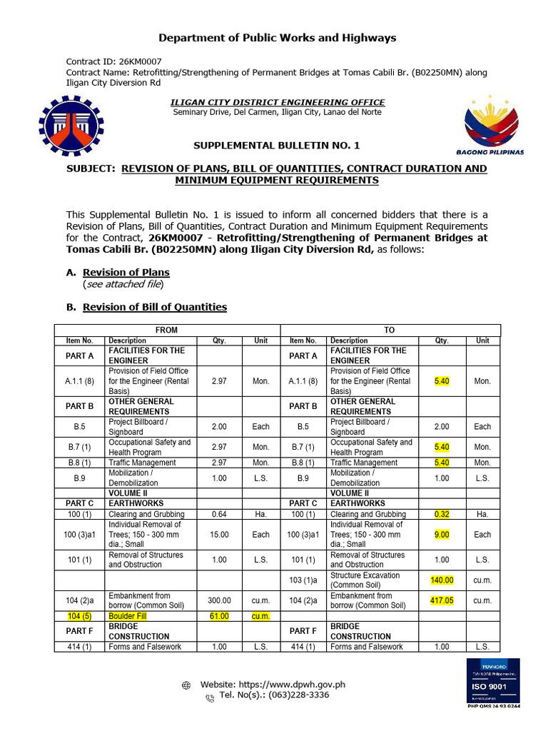 Supplemental Bulletin No.1 (26KM0007) | PDF | Mechanical Engineering