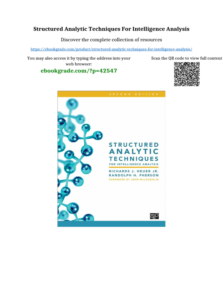 Structured Analytic Techniques For Intelligence Analysis Online Reading ...