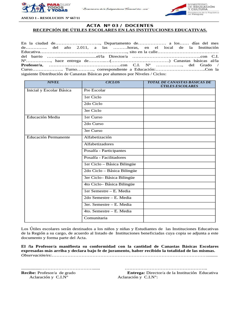 Declaración Jurada 03 DOCENTE | PDF | Cuaderno | Lápiz