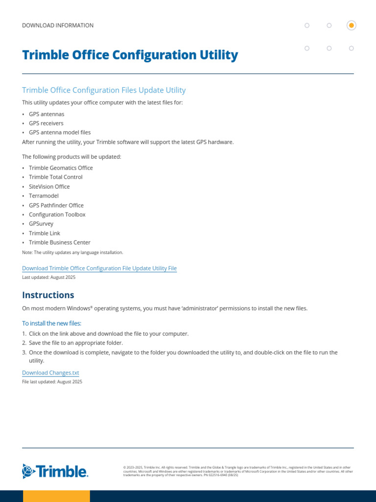 022516 694 GEO Trimble Office Configuration Utility USL 0523 | PDF