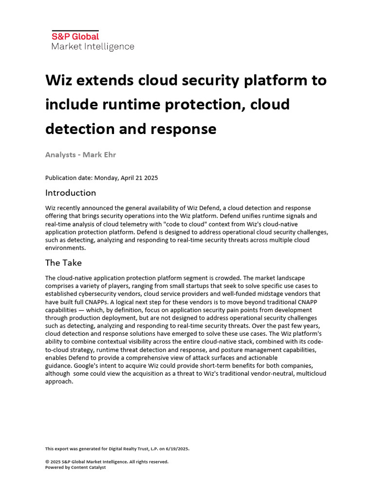 Wiz Extends Cloud Security Platform To | PDF | Computing | Information ...
