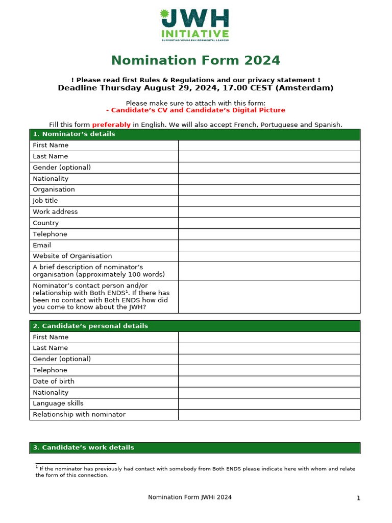 667d62c378c63f2b33aeb047_JWH Nomination Form 2024-1 | PDF