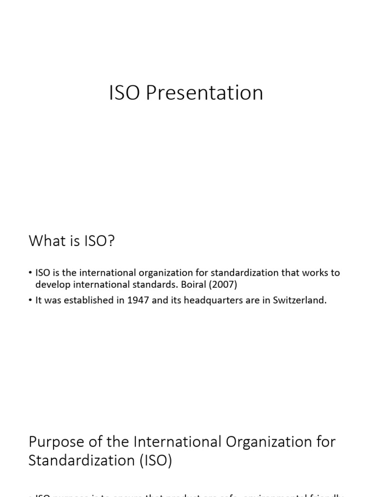 ISO Presentation | PDF