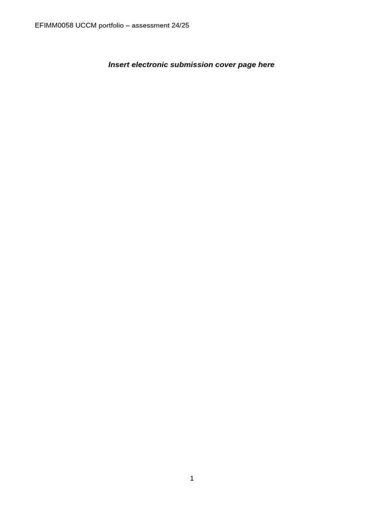 UCCM Assessment Template 2425 | PDF | Experience | Psychological Concepts