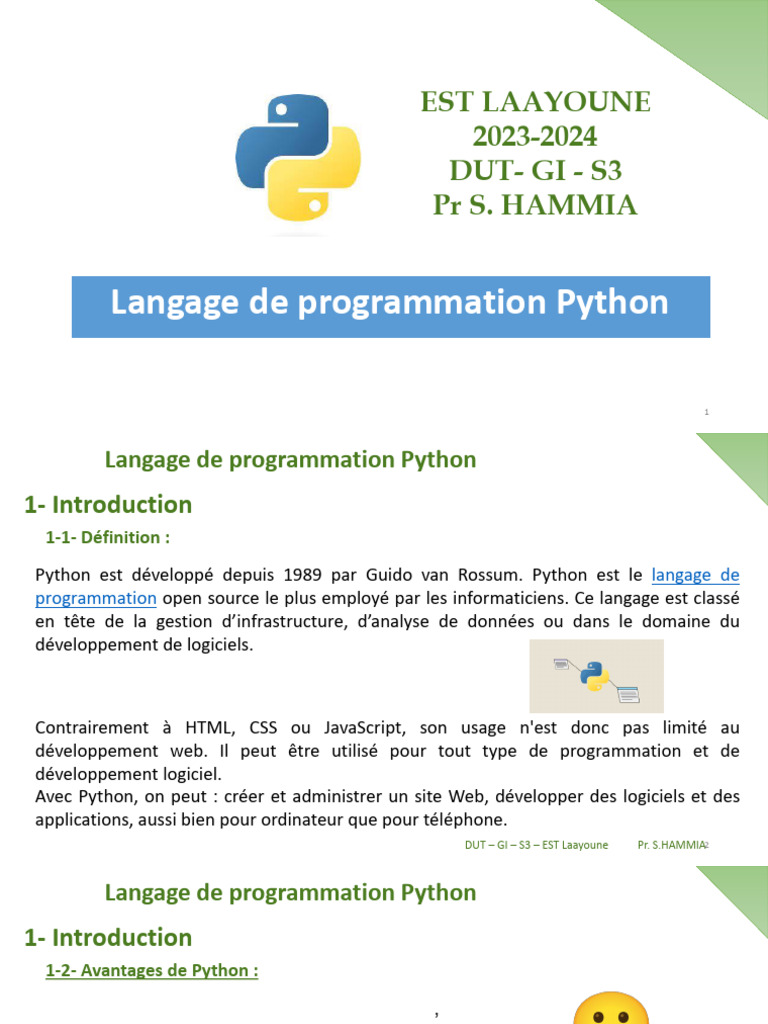 Programmation PYTHON Version Finale | PDF | Structure de contrôle ...