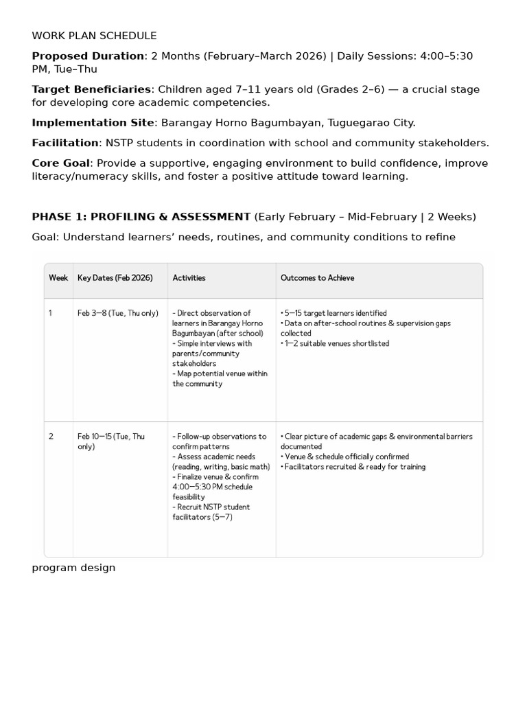 Work Plan | PDF