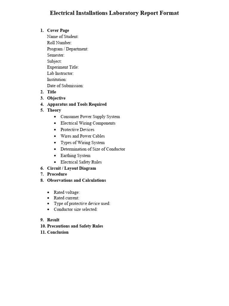 Electrical Installations Lab Report Format f46e1a45-0867-459f-860e ...