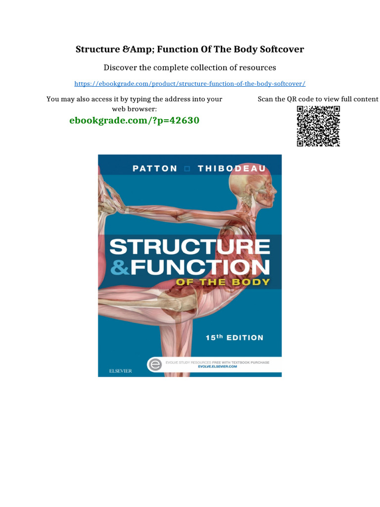 Structure & Function of the Body Softcover latest pdf 2025 | PDF ...