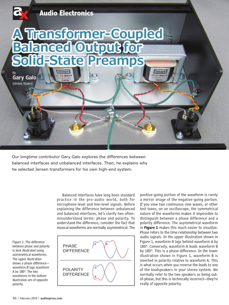 201907101929AX Feb2019 GaryGalo BalancedOutput | PDF | Transformer ...