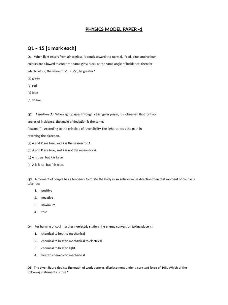 Physics Model Paper - 1 - 3rd Feb - Rajvi | PDF | Neutron | Chemical ...