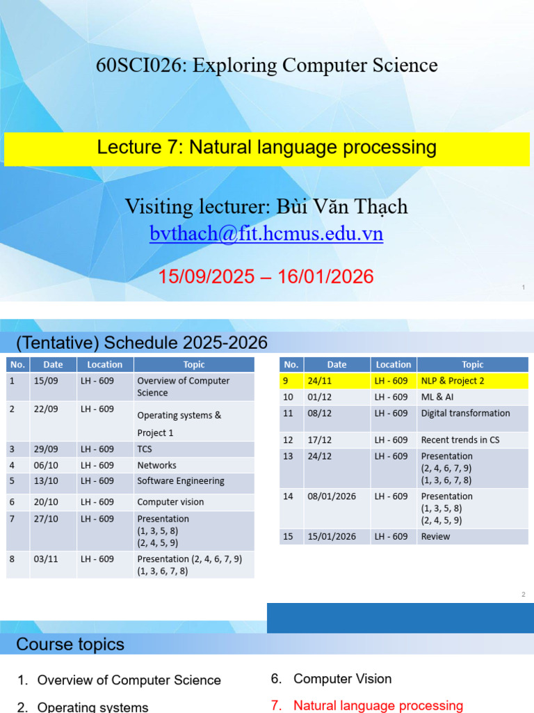 ExploringCS. Lecture 7 - Natural Language Processing | PDF | Pattern ...