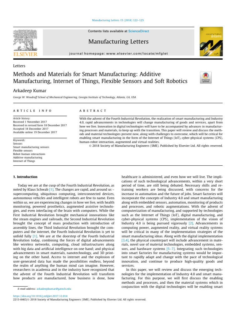 Methods and Materials for Smart Manufacturing Additive Manu 2018 ...