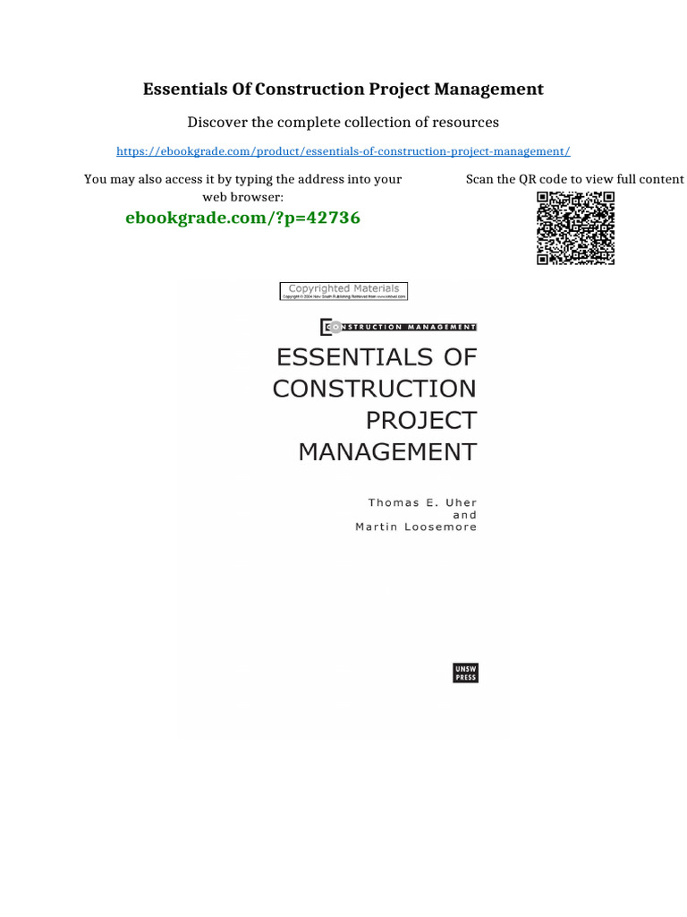 Essentials of construction project management Ready to Read | PDF ...