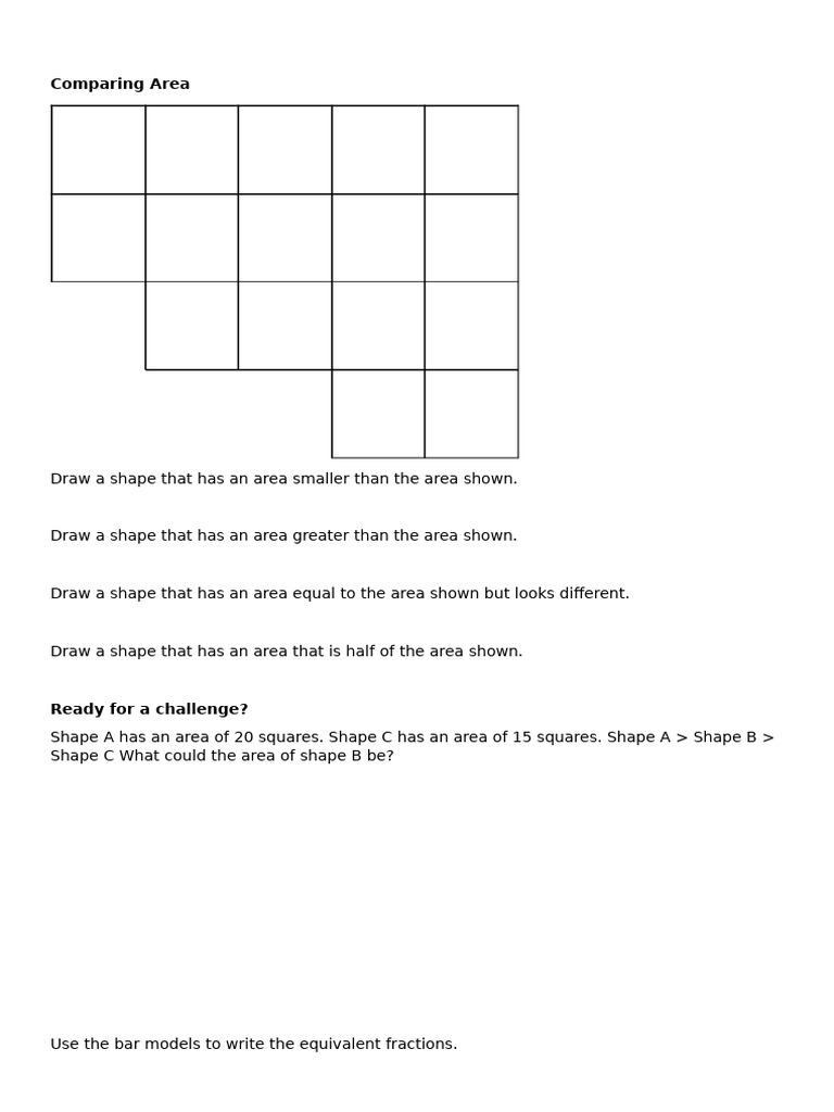 Comparing Area | PDF