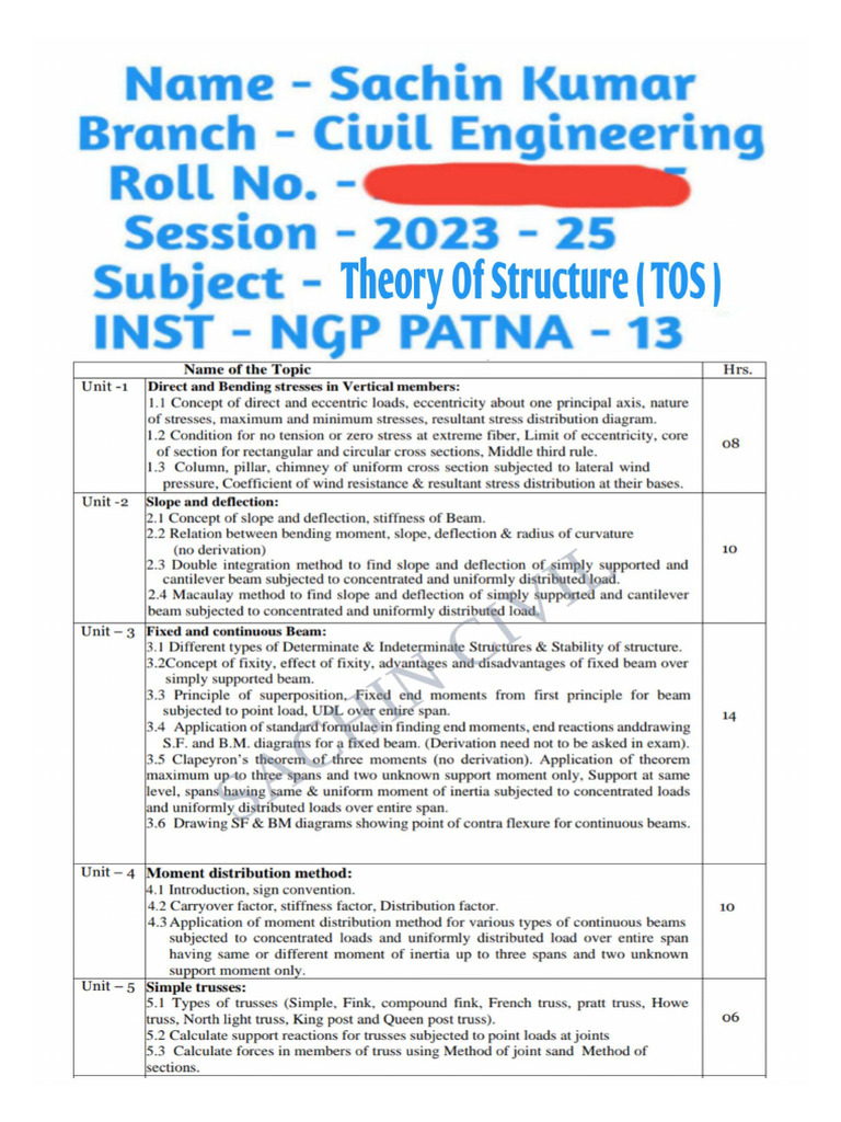 Jr's TOS Notes ? | PDF | Beam (Structure) | Truss