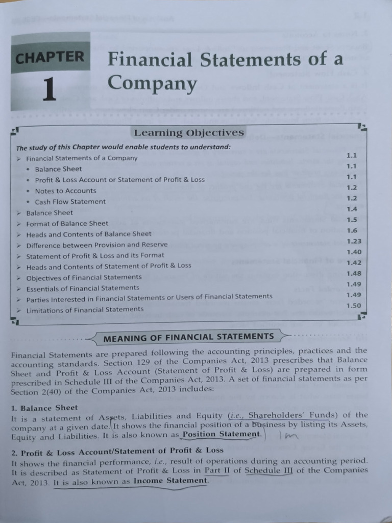 Financial Statements of A Company | PDF