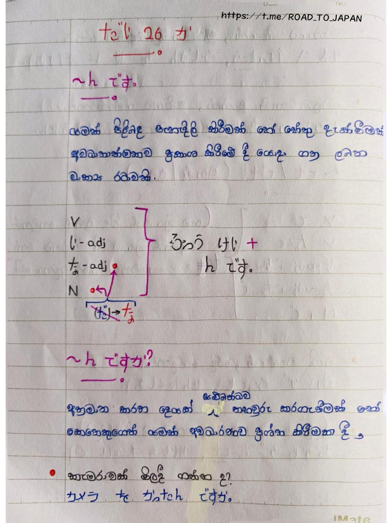 N4 Grammar Note by Dinushi Sensei | PDF
