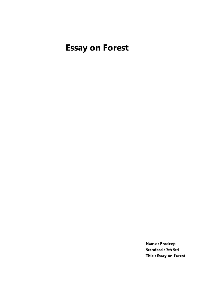 Essay On Forest | PDF