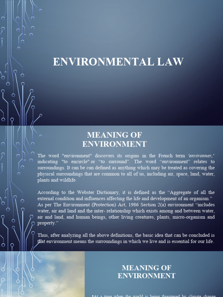 Environmental Law 1 | PDF | Environmental Law | Earth Sciences