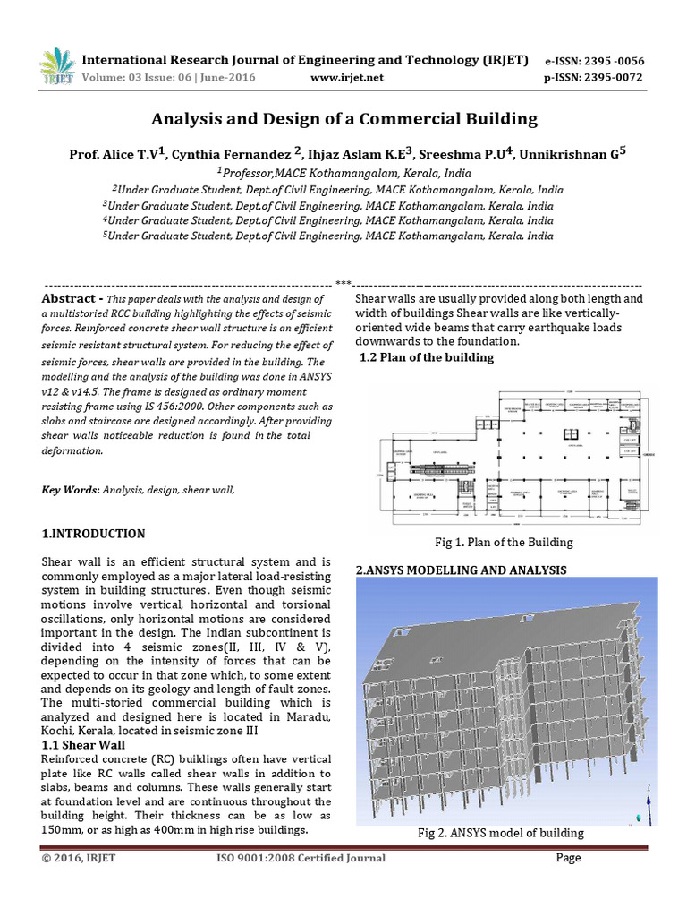 Analysis and Design of A Commercial Buil | PDF | Beam (Structure ...