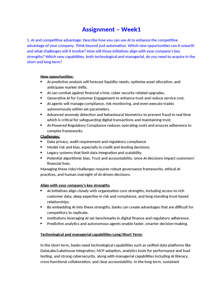 ISB Assigment Week1 | PDF | Artificial Intelligence | Intelligence (AI ...