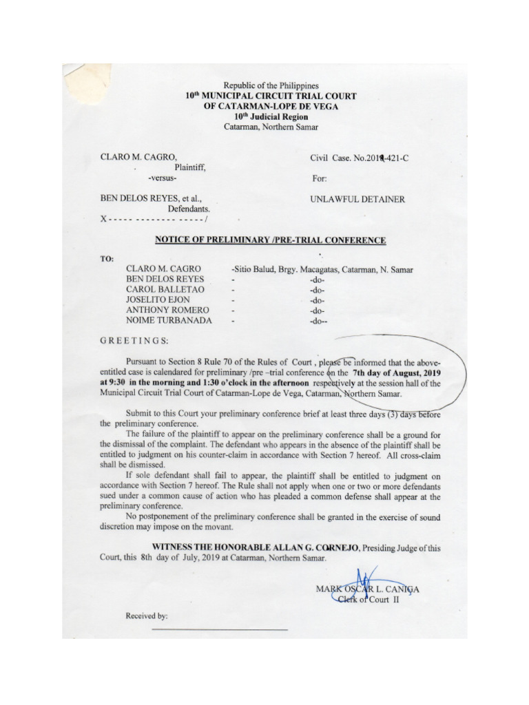 Notice of MTCT | PDF