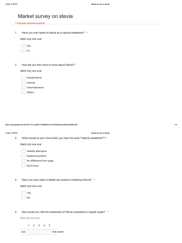 Untitled Form - Google Forms | PDF | Sugar Substitute
