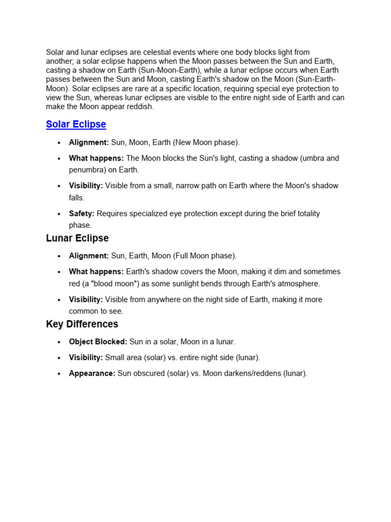Solar Eclipse | PDF